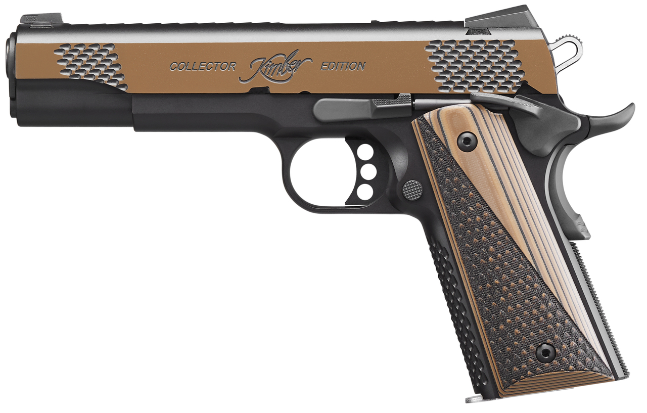 Kimber Stainless Raptor II .45 ACP, 5″ Barrel, KimPro Black/Tru-Tan, Black/Tan Grips, 8rd