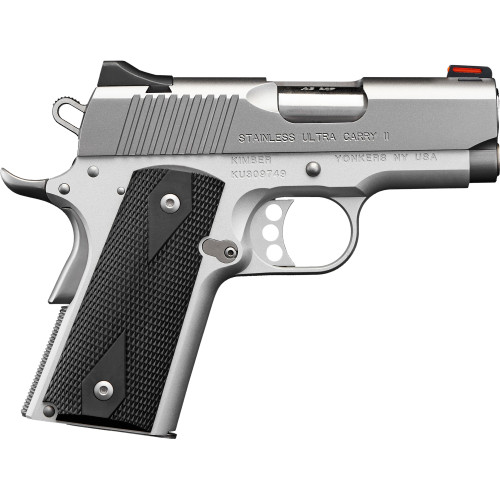 Kimber Stainless Ultra Carry II 1911 45 ACP, 3″ Barrel, Silver, Laminate Grip, 7rd, CA Compliant