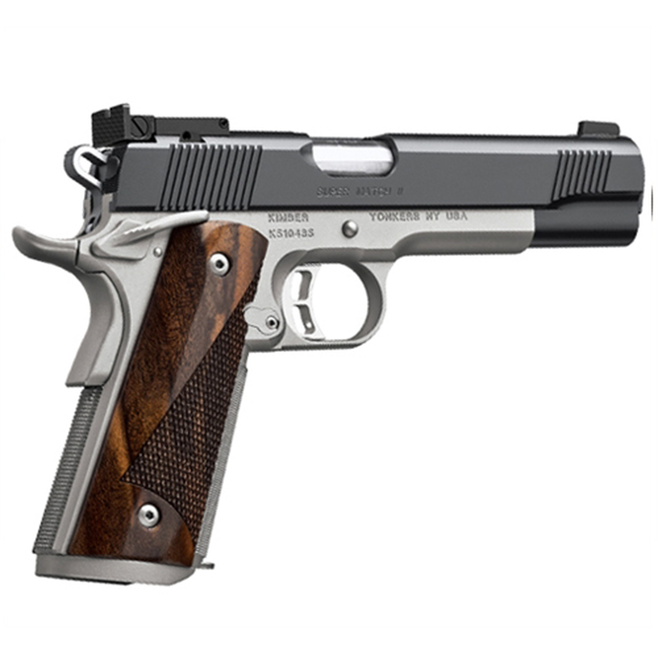Kimber Super Match II Custom Shop 45 ACP, 5″. 8rd, Rosewood Grips, Stainless Steel