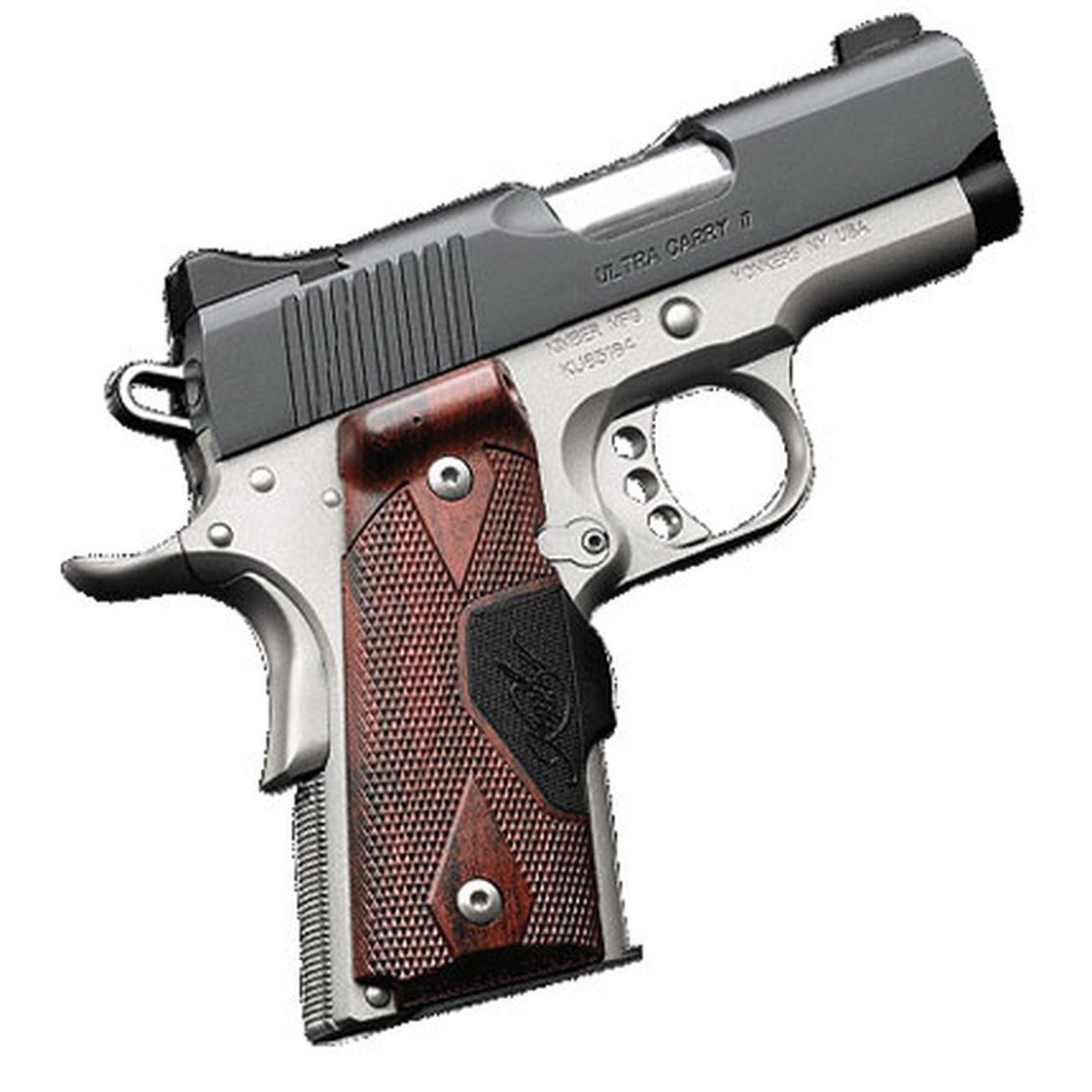 Kimber Ultra Carry II .45 ACP, 3″ Barrel, Two-Tone, Rosewood Grips, Green Laser, 7rd