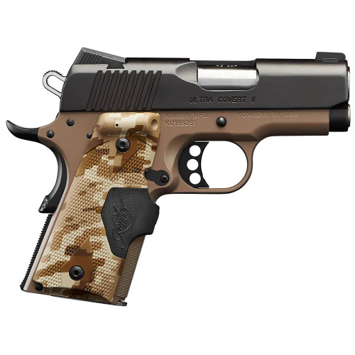 Kimber Ultra Covert II 45 ACP, 3″ Barrel, Laser Grips, FDE, 8rd