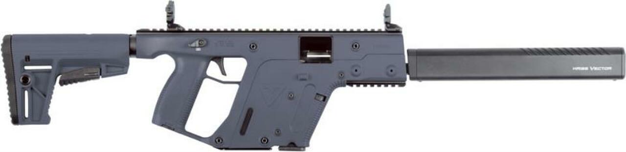 Kriss Vector CRB Enhanced Gen II, 9mm, 16″ Shrouded Barrel, 17 rd, M4 Stock, Combat Grey