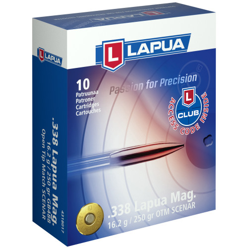 Lapua Scenar 338 Lapua, 250gr, Open Tip Match, 10rd Box
