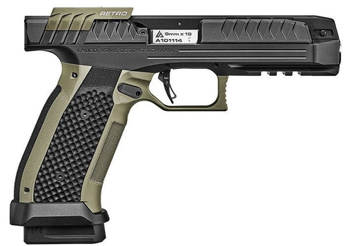 Laugo Alien Retro 9mm, 4.8″ Barrel, Black/Green Finish, 17rd