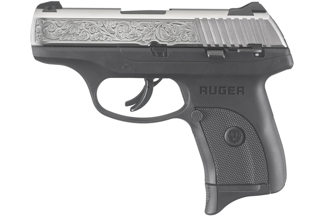 LC9s 9mm Engraved Nickel Carry Conceal Pistol with Thumb Safety