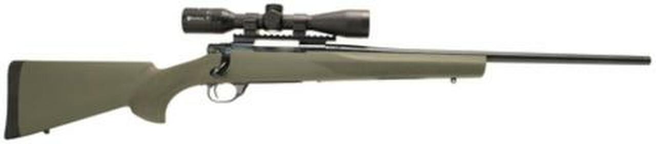 Legacy Howa/Hogue Package .223 Remington 22″ Barrel Blue Finish Hogue Overmolded Stock Green Finish Nikko Stirling Panamax 3-9x40mm Riflescope With Rings/Base 5rd