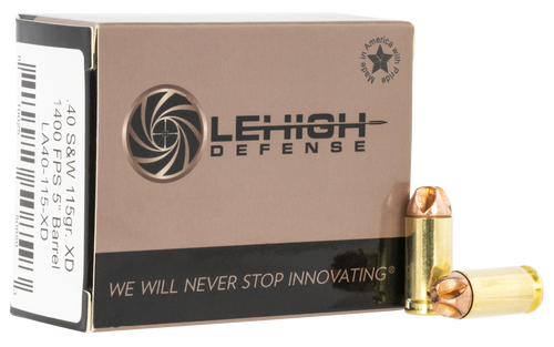 Lehigh Xtreme Defense 40 S&W, 115gr, XD FMT, 20rd Box