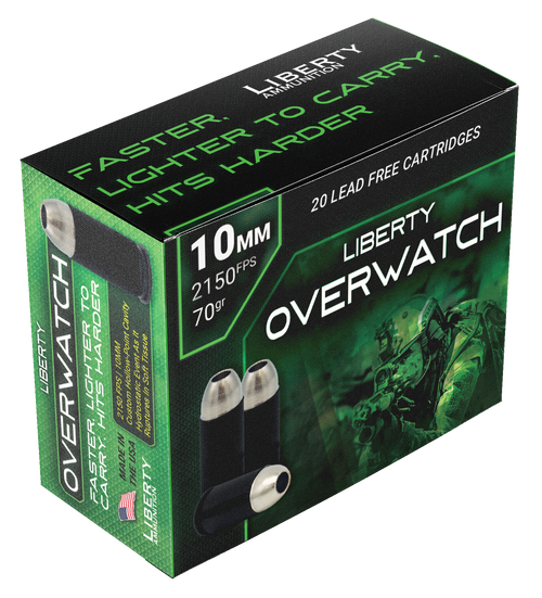 Liberty Ammunition OverWatch Defense 10mm, 70gr, OCD, 20Bx/50Cs
