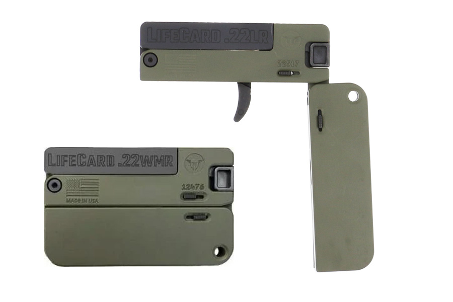 Lifecard 22LR Folding Single-Shot Pistol with OD Green Finish