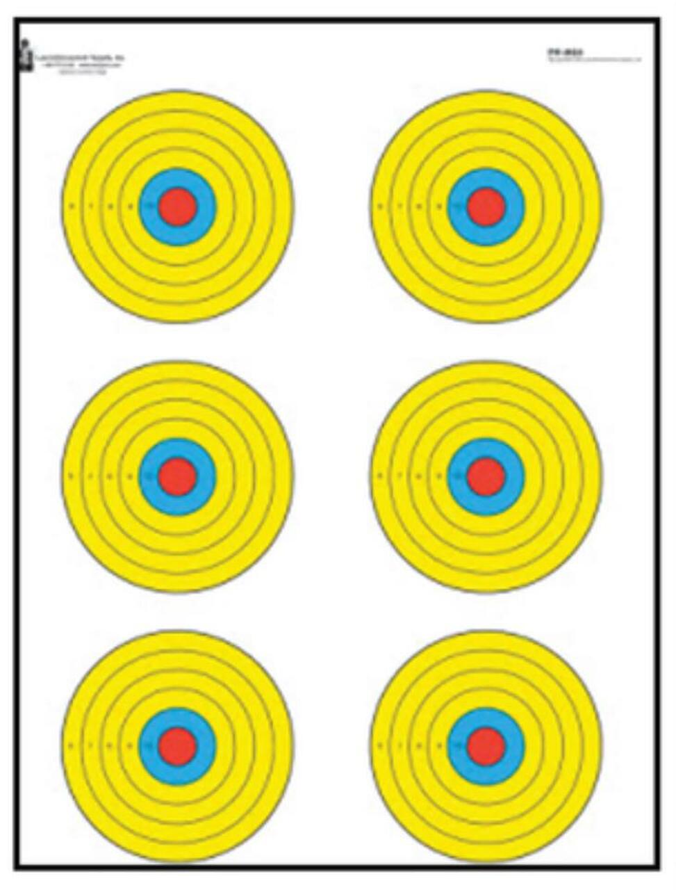 Looper Law Enforcement High Visibility Fluorescent 6 Bulls-Eye Target, 17.5×23″, 100/Package
