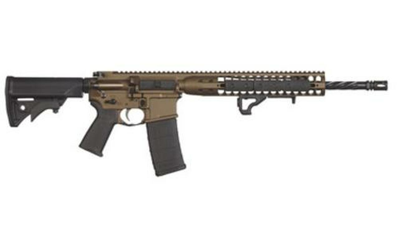 LWRC DI AR-15 5.56/223, 16″ Hammer Forged Spiral Fluted Barrel, Burnt Bronze Finish 30 Rd Mag