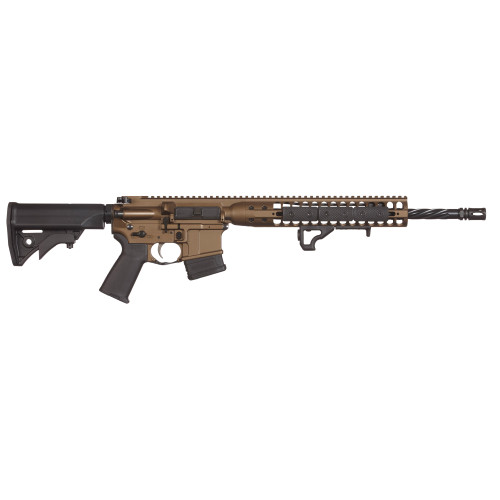 LWRC Direct Impingement 223 Remington/5.56x45mm, 16.1″ Barrel, Burnt Bronze, Angled Ergonomic Grip, 10rd