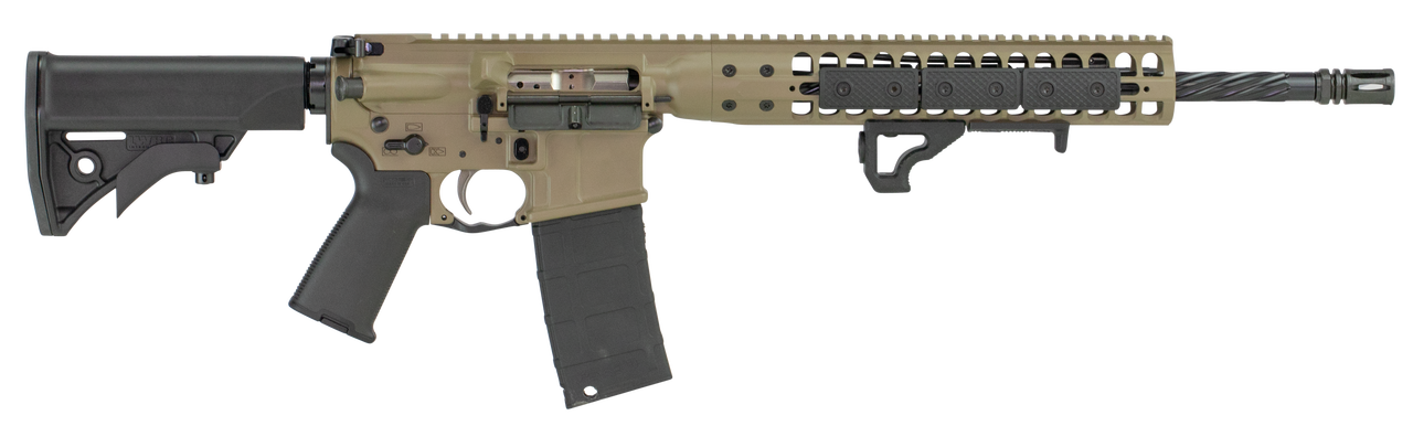 LWRC Individual Carbine Direct Impingement 5.56 NATO 16.10″, Black 6 Position Synthetic Stock Flat Dark Earth Anodized Steel Receiver, 30 rd