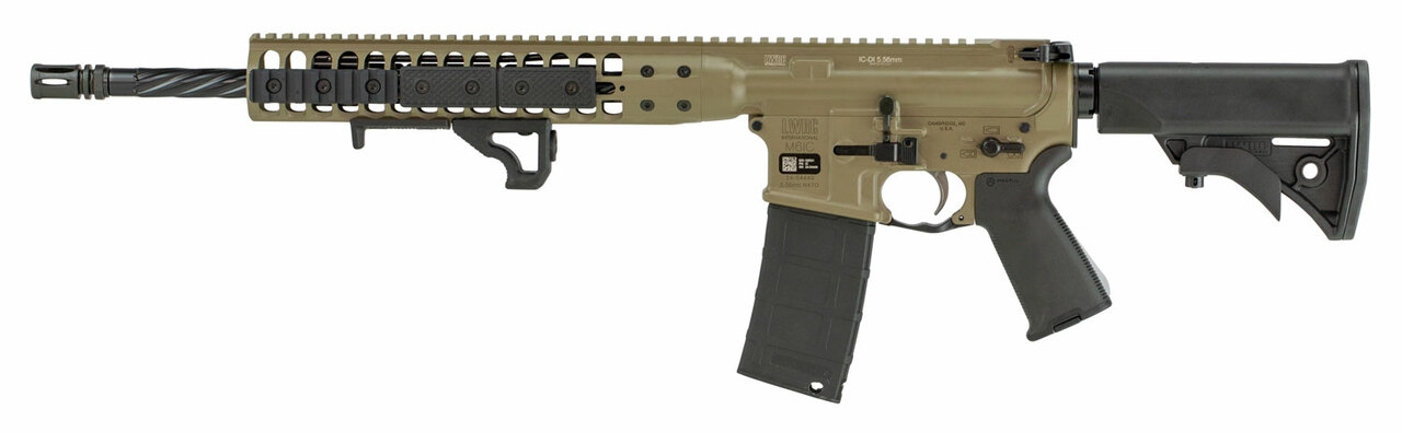 LWRC Individual Carbine Direct Impingement 5.56 NATO 16.10″, Black 6 Position Synthetic Stock Flat Dark Earth Anodized Steel Receiver, 30 rd