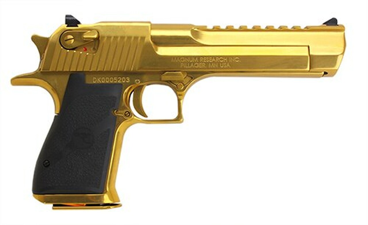 Magnum Research Desert Eagle Mark XIX 50AE 6″ Barrel, Black Synthetic Titanium Gold, 7rd