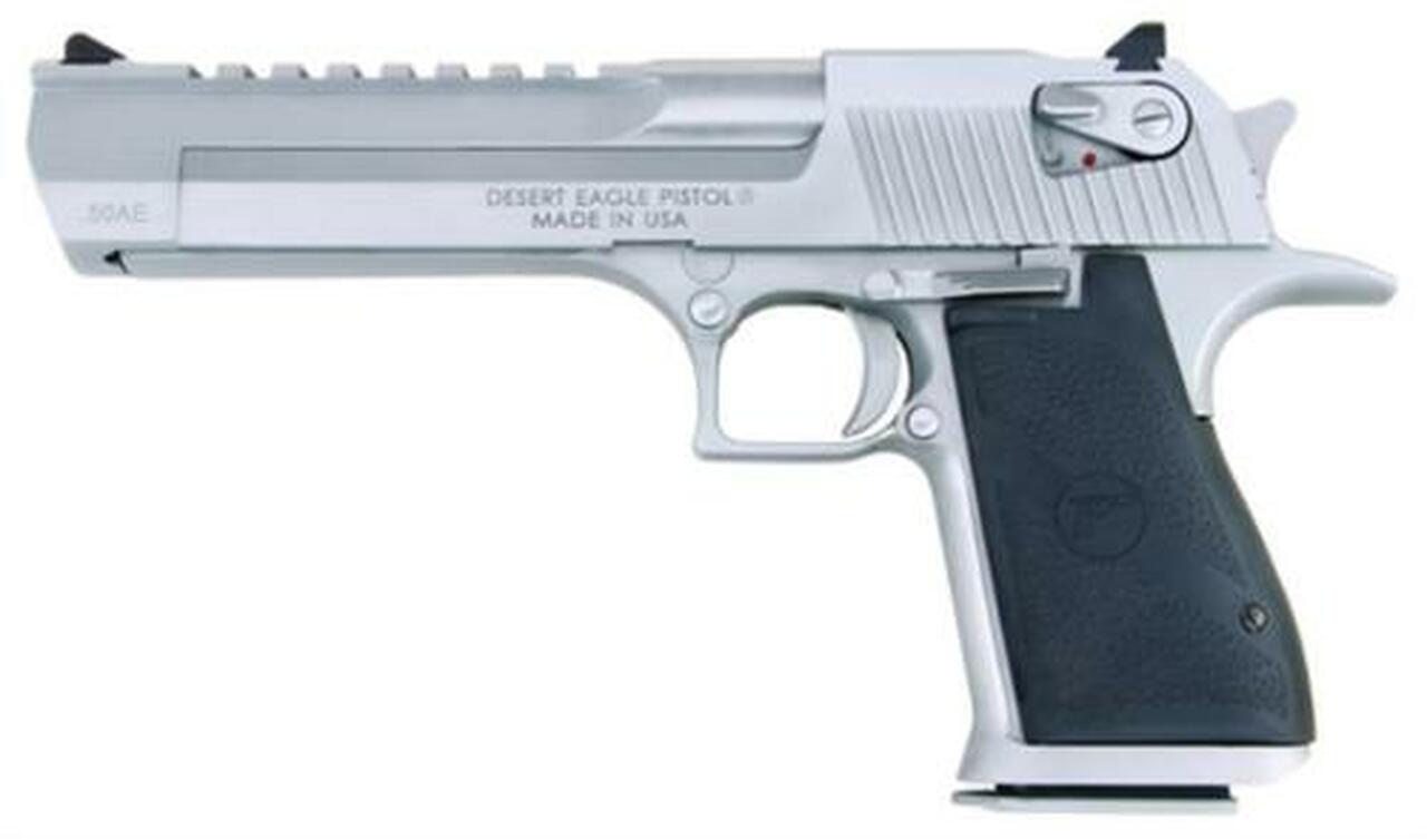 Magnum Research Desert Eagle Mk XIX 50AE 6″ Barrel, Black Synthetic Brushed Chrome, 7rd