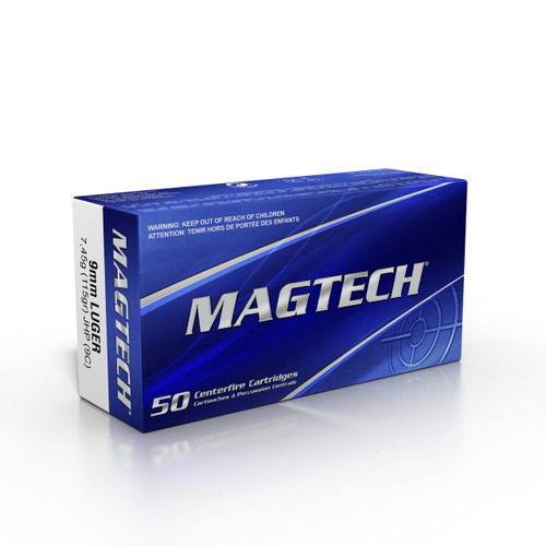 Magtech 9mm Ammo, 115gr, Jacketed Hollow Point, 1000rd Case