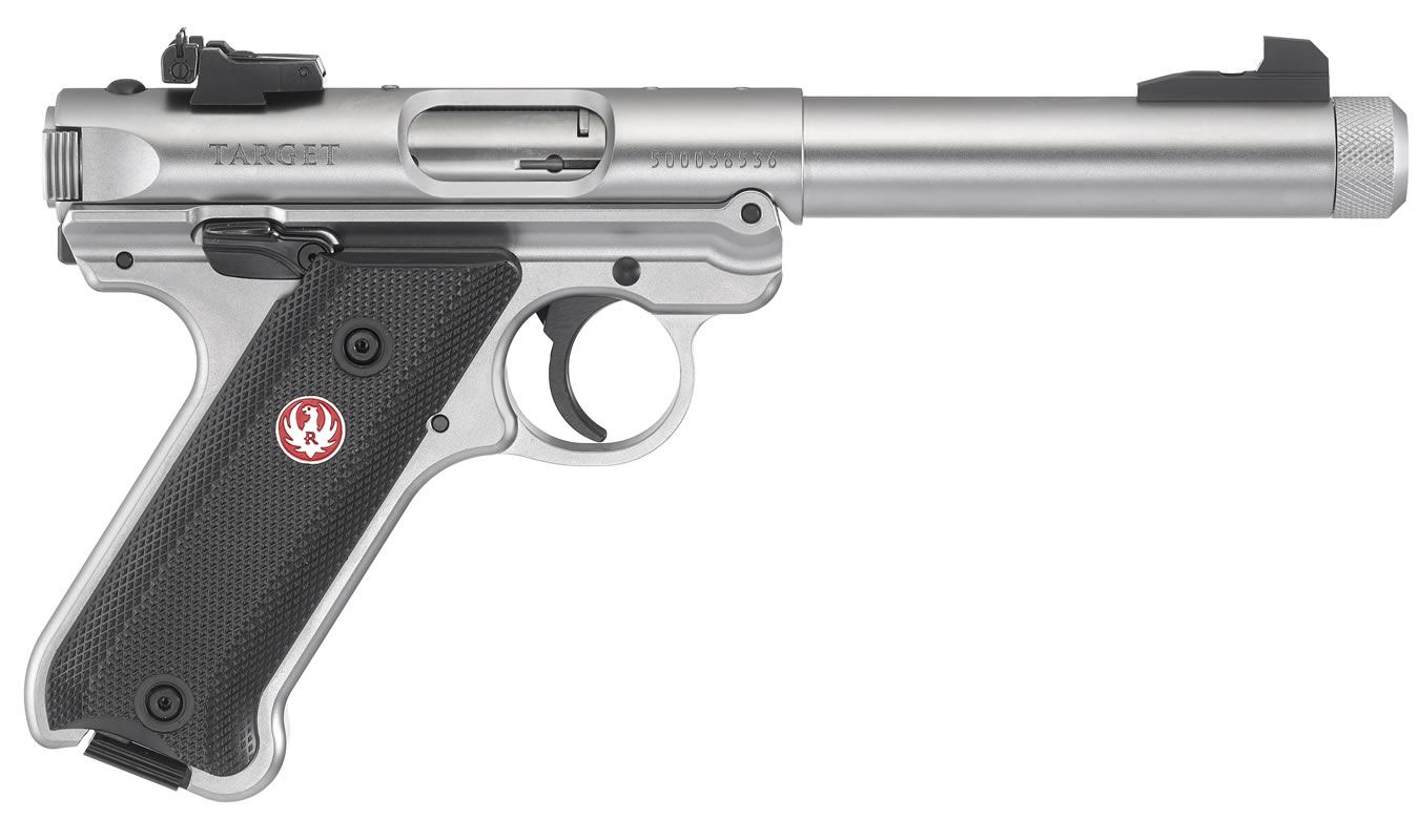 Mark IV Target 22LR Stainless Rimfire Pistol with Threaded Bull Barrel