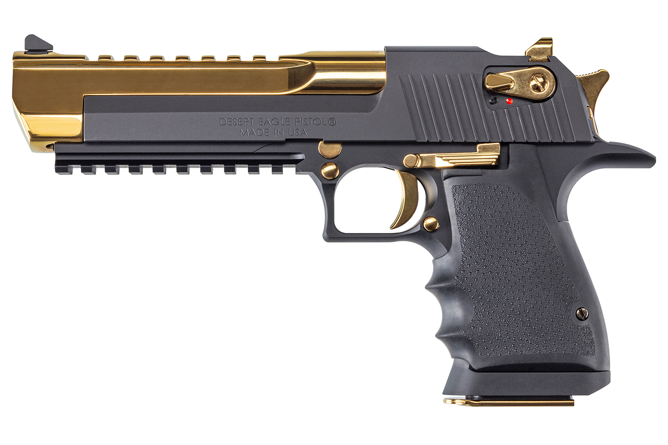 Mark XIX 44 Magnum Pistol with Titanium Gold Finish Barrel and Black Aluminum Fr