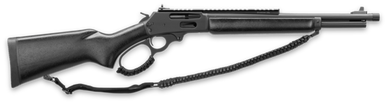Marlin 1895 Dark Series 45-70 Govt 16″ Threaded Barrel, Black Matte Finish, Black Webbed Stock, XS Rail