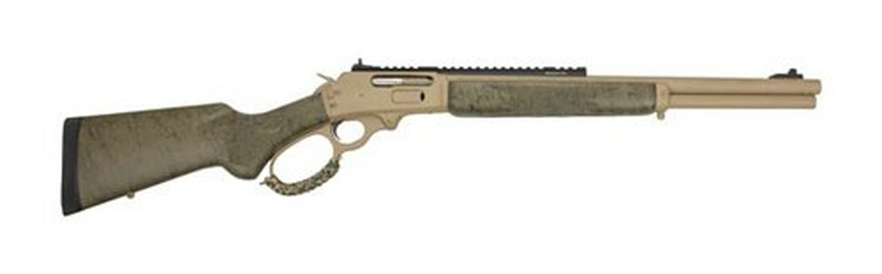 Marlin 1895 SBL Modern Lever Hunter MLH Custom Shop 45-70, 18″ Barrel, Cerakote Tan, XS Ghost Ring, Happy Trigger