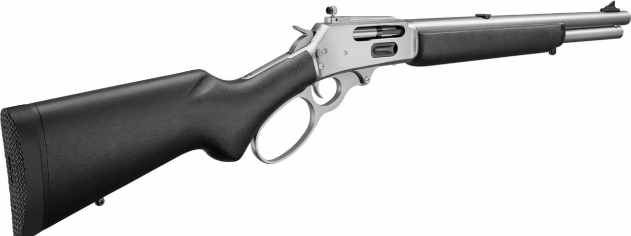 Marlin 1895 Trapper 45-70, 16.5″ SS Barrel, Skinner Sights, Big Loop Lever, Black Stock
