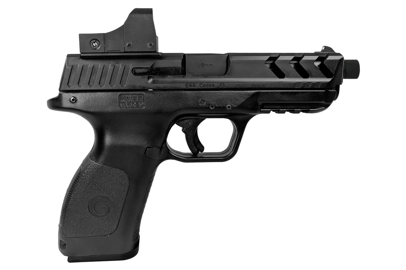 MC28 SA-TV BX 9mm Black Striker-Fired Pistol with Threaded Barrel and Red Dot Optic