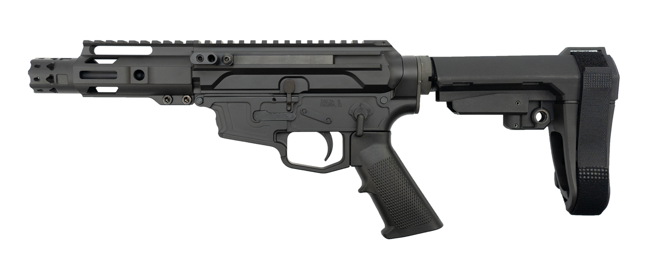 MCM Firearms DS9-S Side Charging Pistol, 9mm, 5″ Barrel, MP5 Mag, Black Cerakote