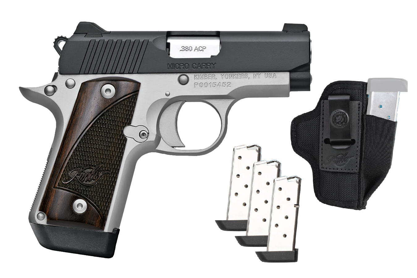 Micro 380 ACP Two-Tone Ready to Carry Package with Three Magazines and DeSantis Pro Stealth Holster