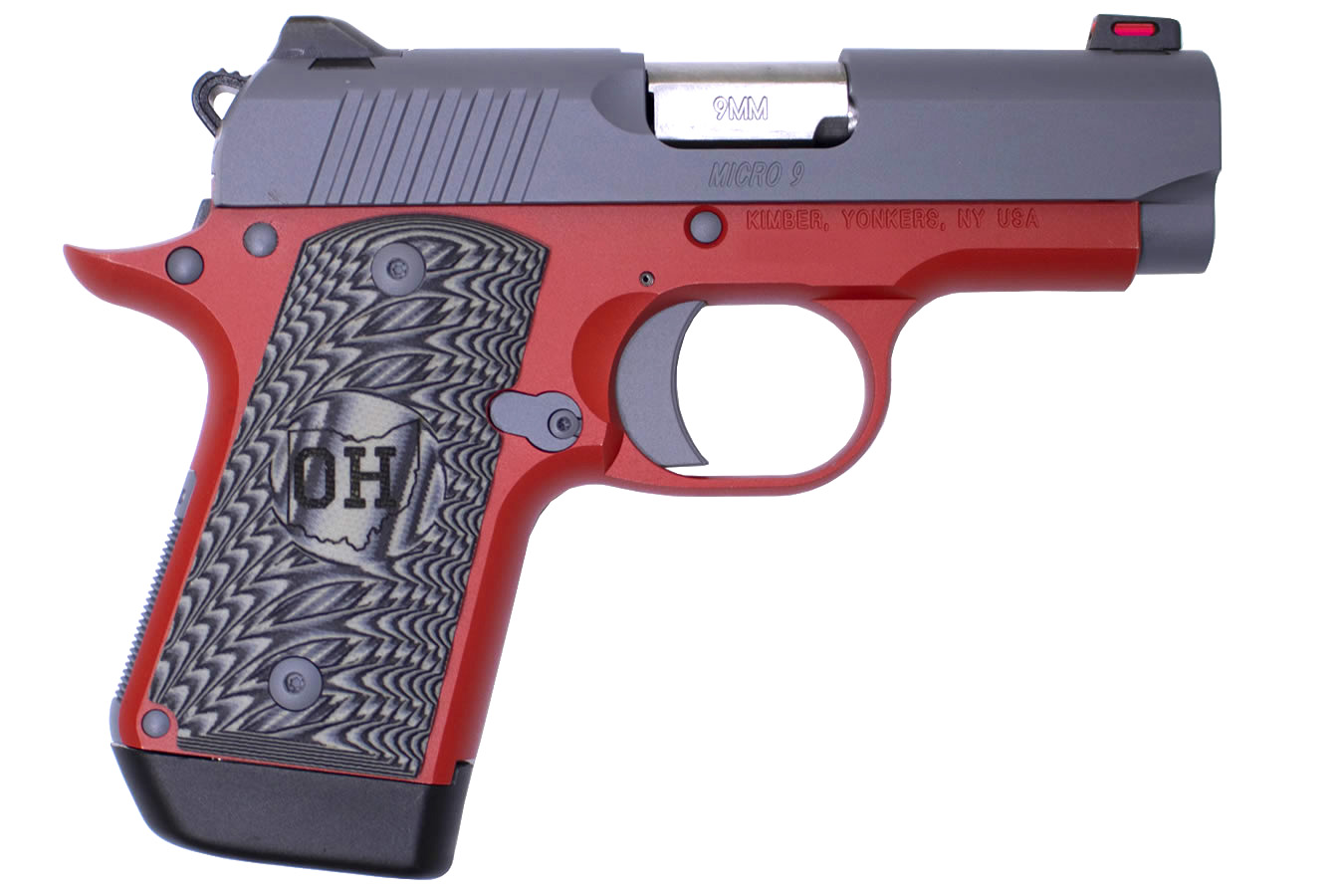 Micro 9 9mm Matte Grey Slide and Matte Red Frame Special Edition Pistol