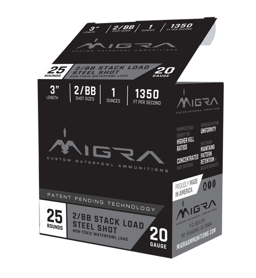 Migra Combinational 20 Ga, 3″, 1 oz, 4/6 Steel Shot, 25rd Box