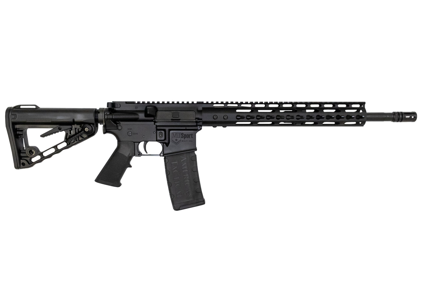 Mil-Sport 5.56mm Semi-Auto Rifle with Rogers Super Stoc and KeyMod Rail