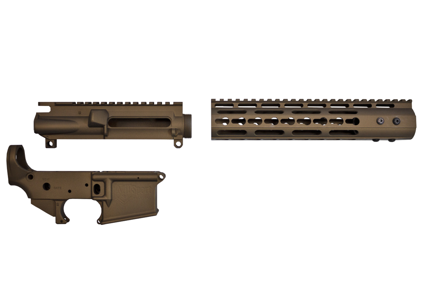 Milsport 223/5.56 Upper/Lower Receiver Combo with Burnt Bronze Finish