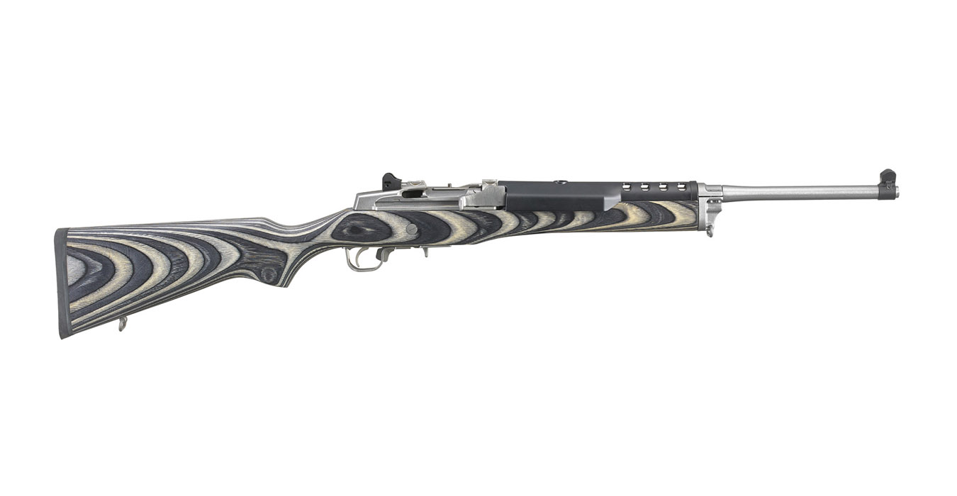 Mini-14 Ranch 5.56mm NATO Semi-Automatic Rifle with Gray/Black Chevron Laminated Stock