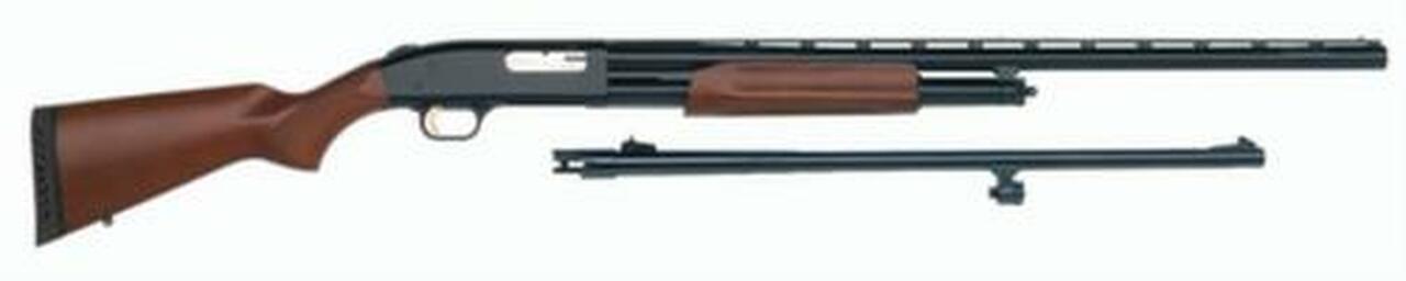 Mossberg 500 Field/Deer Combo Pump 12 Ga 28″/ 24″ Wood Stock Blued
