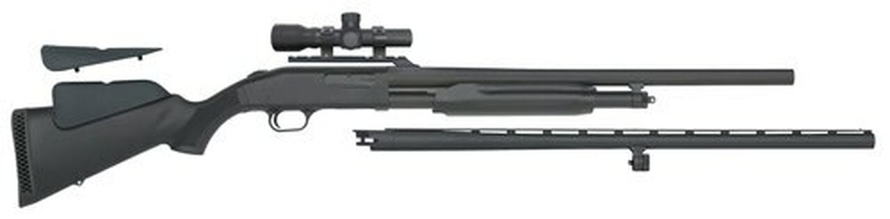 Mossberg 500 Field/Deer Pump 12 Ga, 24″/28″ Barrel, 2.5x20mm Dead Ringer, Black, Blued, 5rd