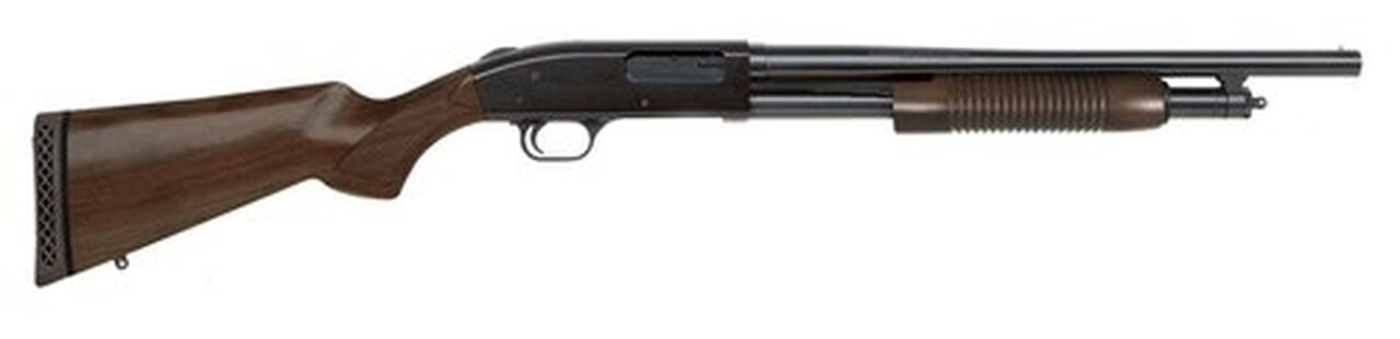 Mossberg 500 Persuader Retrograde, 12Ga, 18.5″ Barrel, 5rd, 3″ Chamber, Walnut
