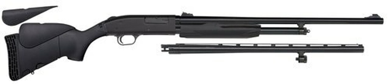 Mossberg 500 Youth Field/Deer Pump 20 Ga, 22″/24″ Barrel, 4-Position Black Stock, Blued, 5rd
