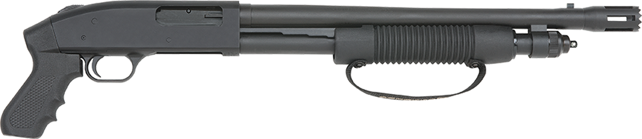 Mossberg 590, Cruiser 12 Ga, 3″ Chamber, 18.5″ Cylinder Barrel, Blue Finish, Pistol Grip, 7Rd, Bead Sight