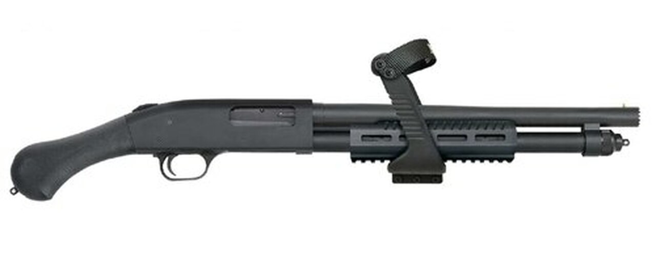 Mossberg 590 Shock N’ Saw, 12Ga, 14.375″, 3″, 5rd, Synthetic Black Raptor Grip, Blued