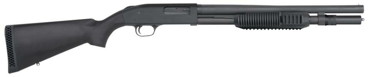 Mossberg, 590A1, Pump, 12 Ga 3″, 18.5″, Parkerized, Synthetic, Right Hand, Cylinder, 3″, 6Rd, Bead Sight