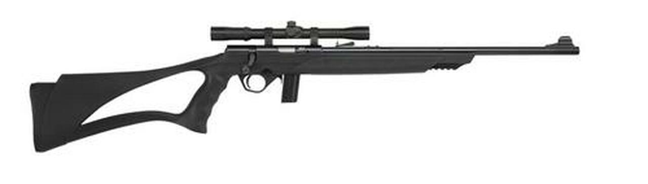 Mossberg 802 Bantam Bolt 22LR 18″ Barrel, Black Synthetic Sport Grip Stock Blued, Scop, 10rd