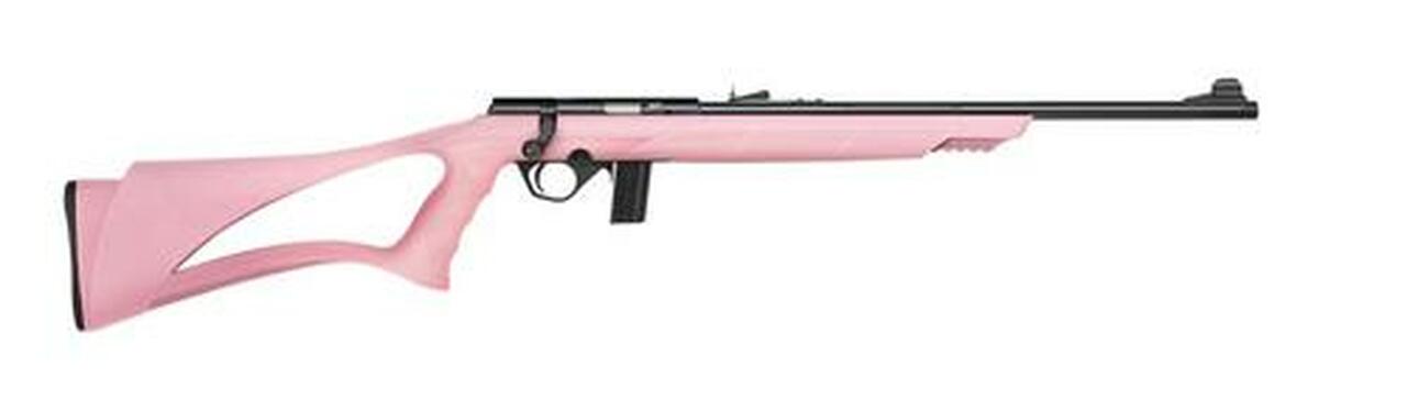 Mossberg 802 Plinkster Bolt 22LR 18″ Barrel, Pink Synthetic Sport Grip Stock Blued, 10rd