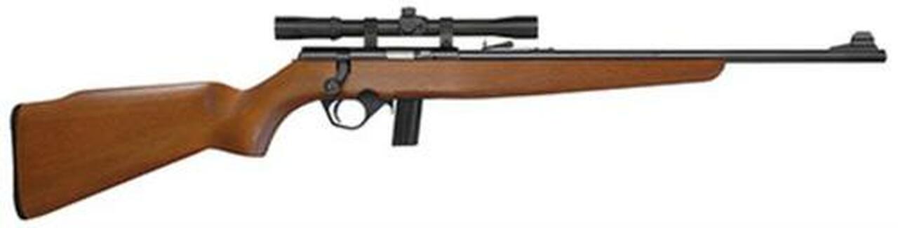 Mossberg 802 Plinkster Youth, 22LR, 18″, 10rd, Wood Stock, Blued, 4X Scope