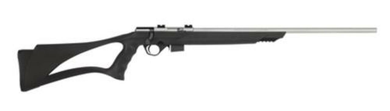 Mossberg 817 Bolt Action .17HMR 21″ Brushed Chrome Barrel Sport Grip Synthetic Black Stock 5rd