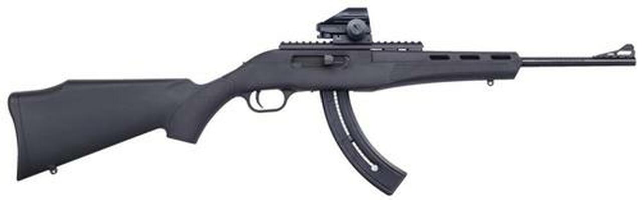 Mossberg Blaze SA 22LR 16.5″ Barrel, Dead Ringer Green Dot Synthetic Stock Black, 10rd