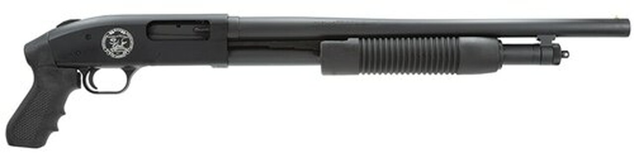 Mossberg Just In Case M500 Patriot 12 Ga 18.5″ Barrel 3″ Chamber NRA Logo Engraving on Receiver Full Color U.S.Flag/2nd Amendment Graphics on Tube 5rd