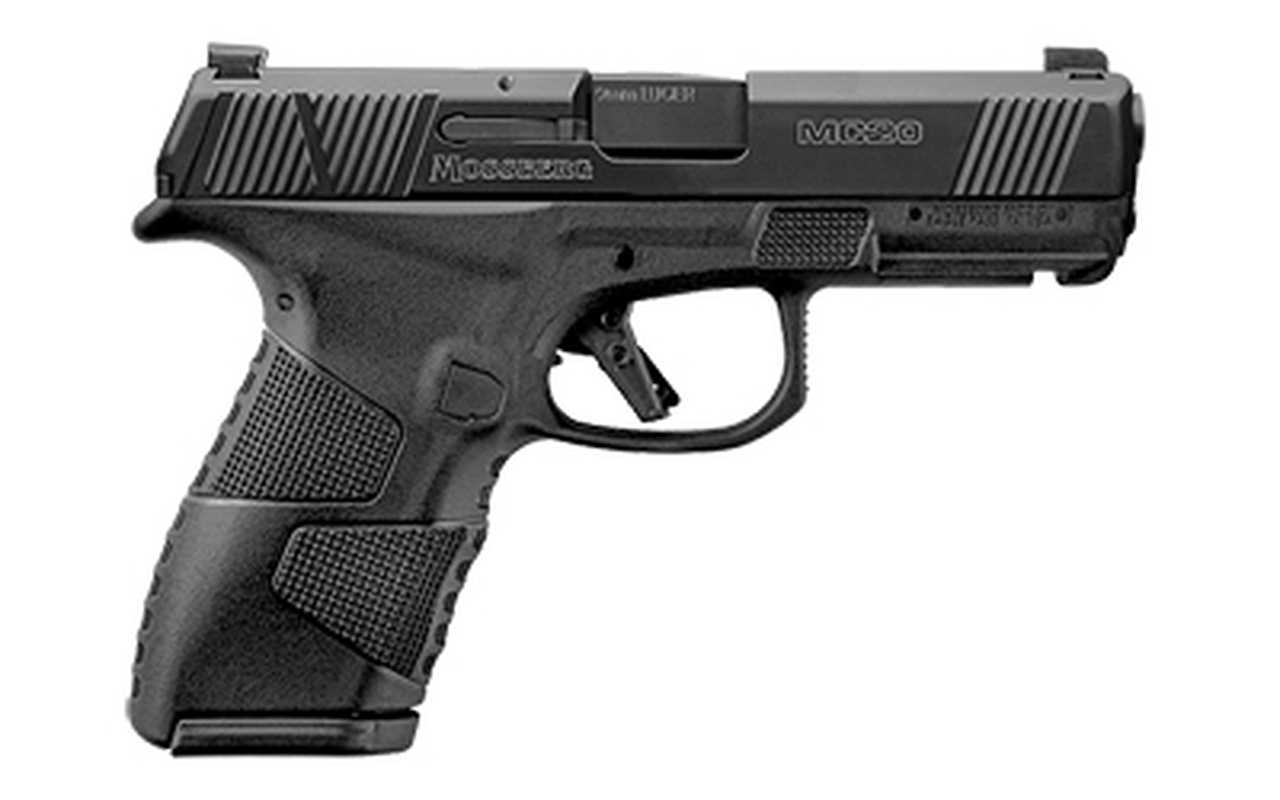 Mossberg MC-2 Compact 9mm, 4″ Barrel, Black, Non-Manual Safety, Night Sights, Flat Profile Trigger, 13rd-15rd Mags