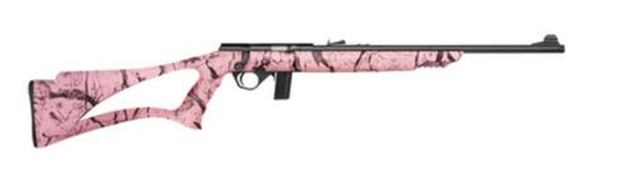 Mossberg Model 802 Plinkster 22LR 18″ Blued Barrel Sport Grip Synthetic Pink Marble Stock 10rd