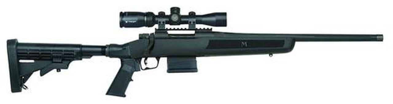 Mossberg MVP Flex Bolt 308 Win/7.62mm 18.5″ Barrel, 6-Position Black Stock Blued, 10rd